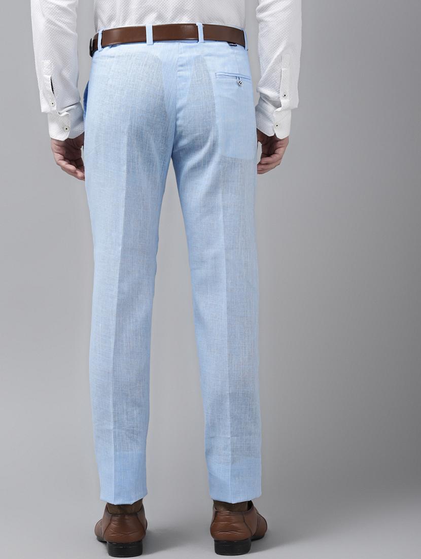 turquoise solid flat front formal trouser - 17733825 - Zoom Image - 3