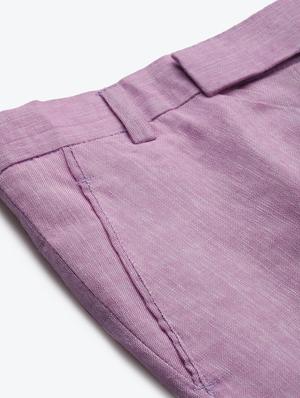 purple solid flat front formal trouser - 17733828 - Standard Image - 6