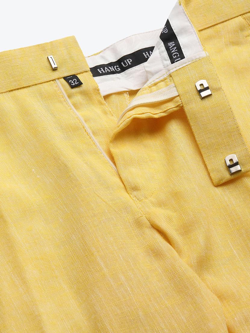 yellow solid flat front formal trouser - 17733830 - Zoom Image - 5