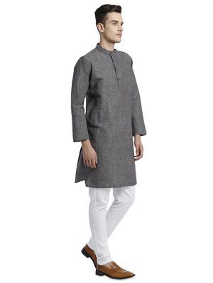 grey melange long kurta - 17733876 - Standard Image - 2