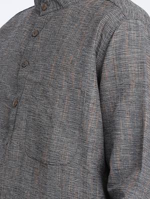 grey melange long kurta - 17733876 - Standard Image - 4
