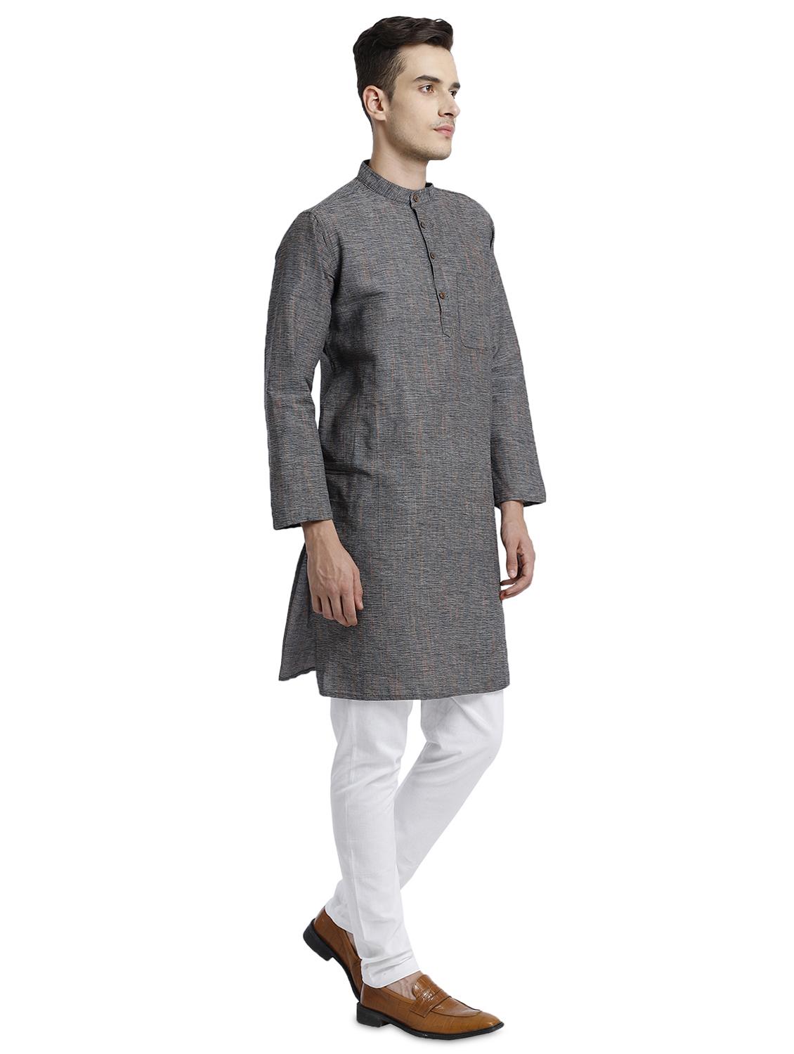 grey melange long kurta - 17733876 - Zoom Image - 2