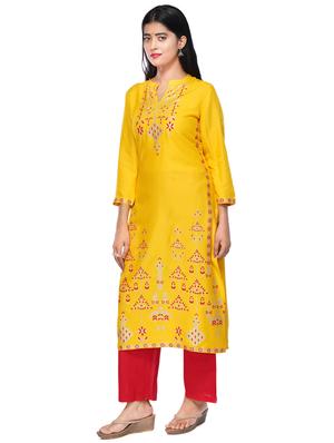 gold print kurta pant set - 17734010 - Standard Image - 2