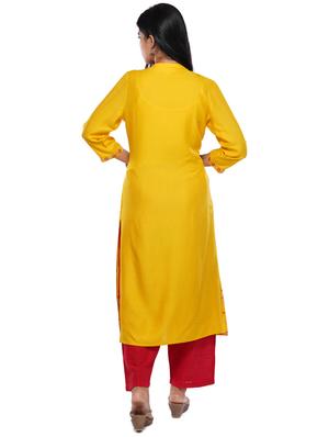 gold print kurta pant set - 17734010 - Standard Image - 3