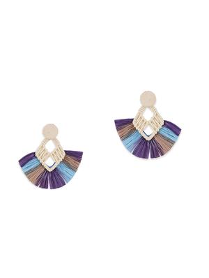 multi colored cotton drop earring - 17734041 - Standard Image - 2
