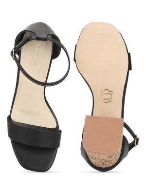 black pu ankle strap sandals - 17734120 - Standard Image - 4