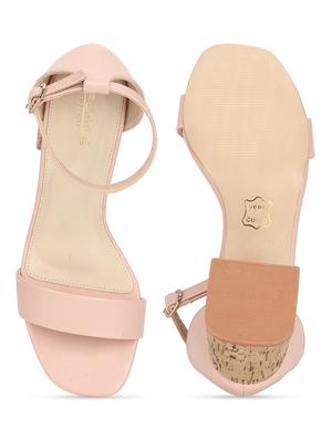 pink pu ankle strap sandals - 17734122 - Standard Image - 4