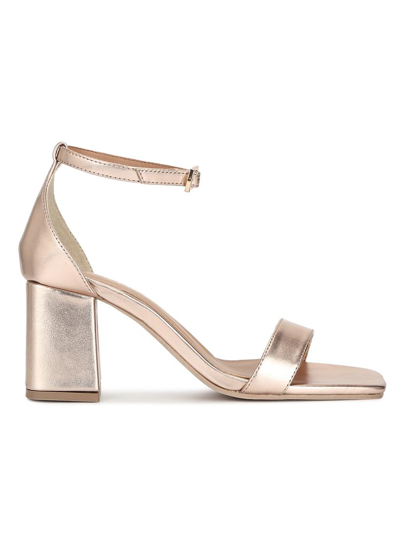 gold pu ankle strap sandals - 17734135 - Zoom Image - 2