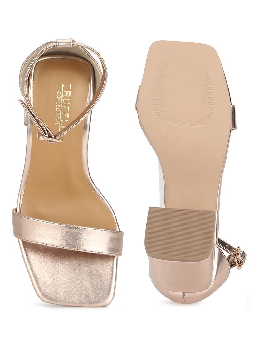 gold pu ankle strap sandals - 17734135 - Zoom Image - 4