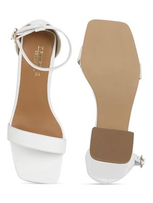 white pu ankle strap sandals - 17734136 - Standard Image - 4