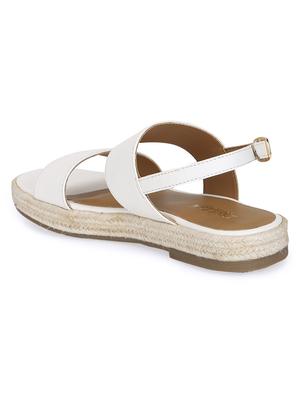 white pu ankle strap sandals - 17734142 - Standard Image - 3