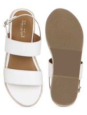 white pu ankle strap sandals - 17734142 - Standard Image - 4