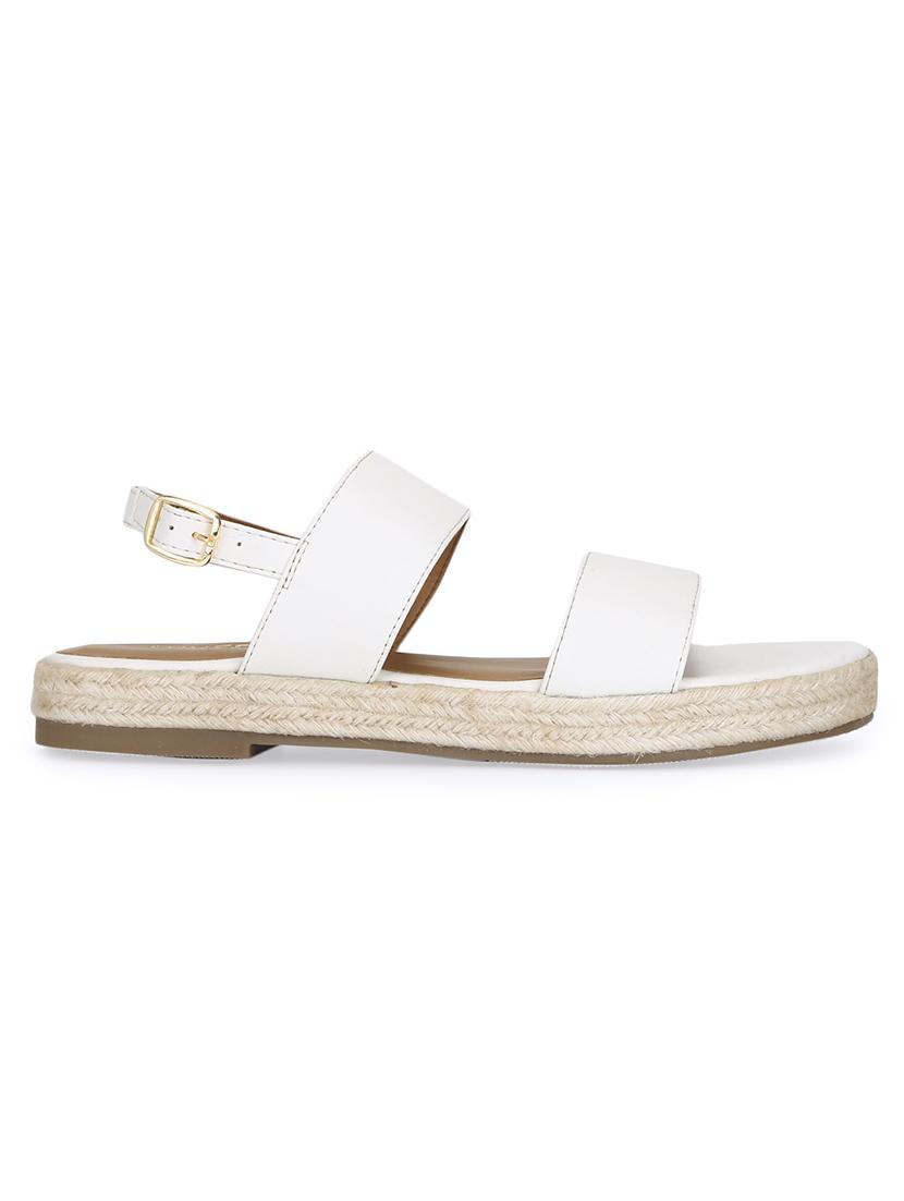 white pu ankle strap sandals - 17734142 - Zoom Image - 2