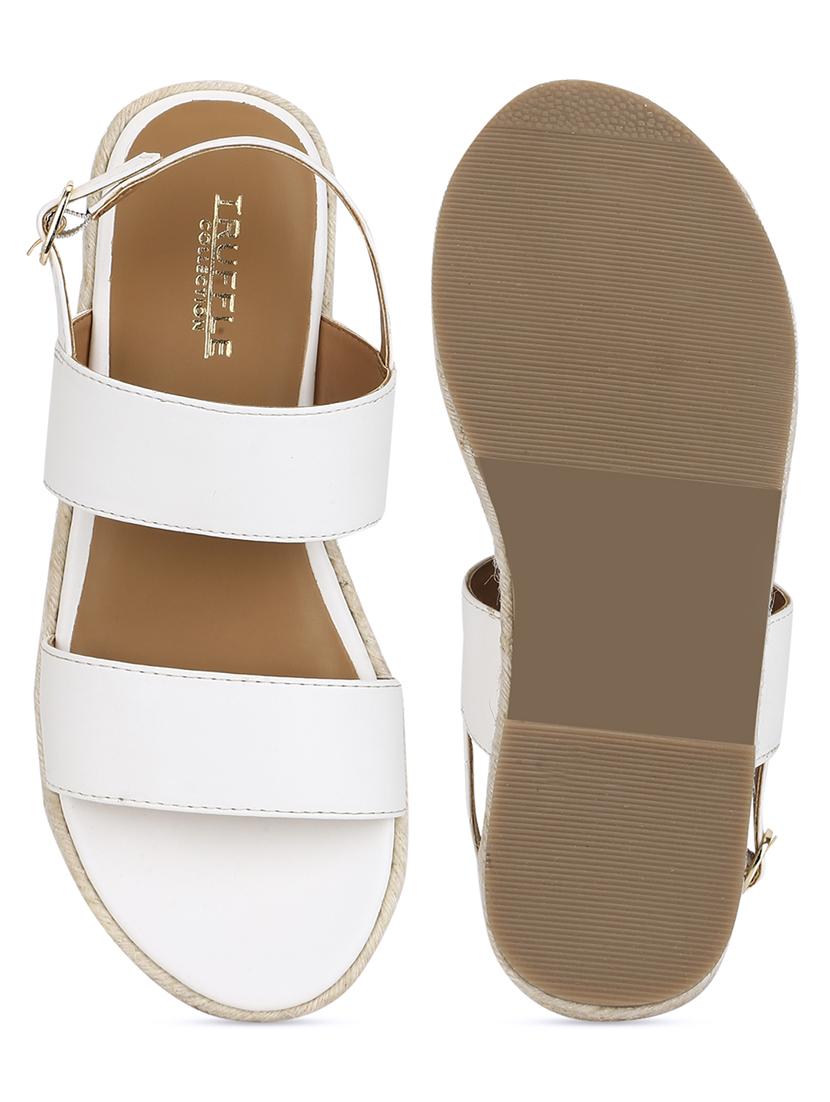 white pu ankle strap sandals - 17734142 - Zoom Image - 4