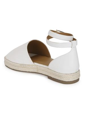 white pu ankle strap sandals - 17734145 - Standard Image - 3