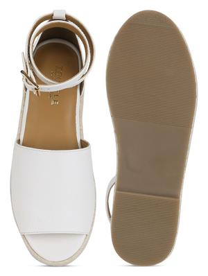 white pu ankle strap sandals - 17734145 - Standard Image - 4