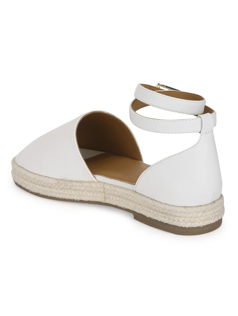 white pu ankle strap sandals - 17734145 - Zoom Image - 3