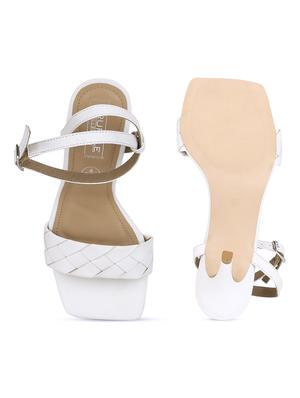 white pu ankle strap sandals - 17734168 - Standard Image - 4