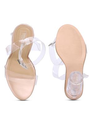 gold patent leather ankle strap sandals - 17734172 - Standard Image - 4