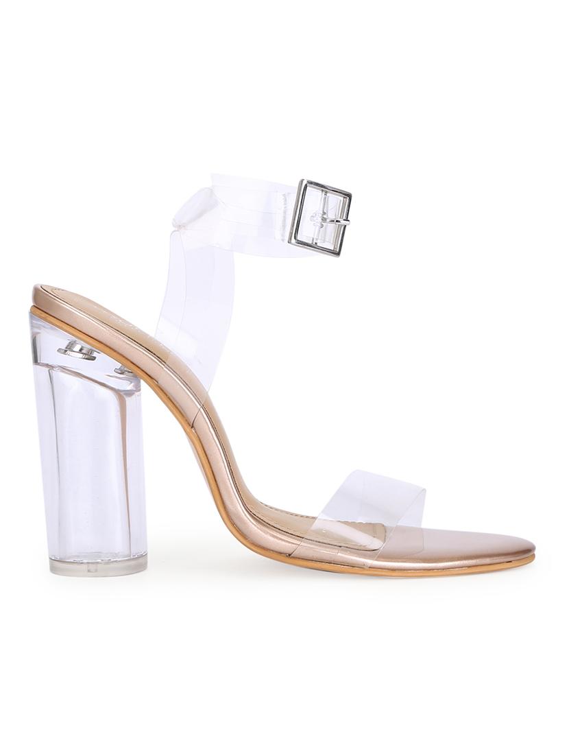 gold patent leather ankle strap sandals - 17734172 - Zoom Image - 2