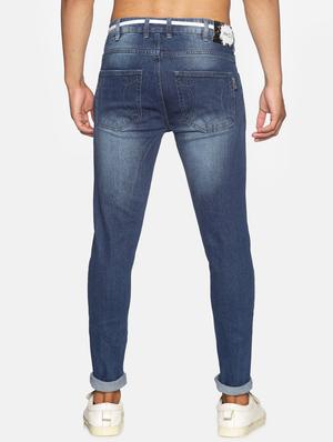 blue light washed slashed knee denim jeans - 17734193 - Standard Image - 3