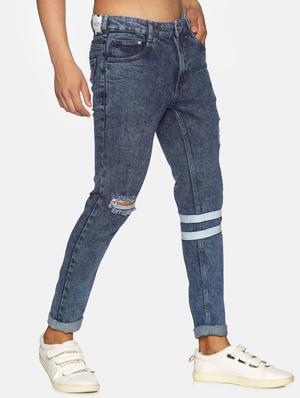 blue stone washed distressed denim jeans - 17734194 - Standard Image - 2