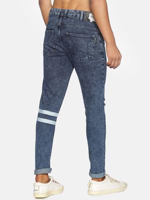 blue stone washed distressed denim jeans - 17734194 - Standard Image - 3