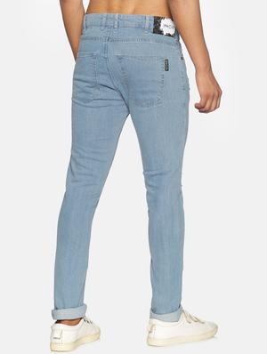 blue distressed printed denim jeans - 17734196 - Standard Image - 3