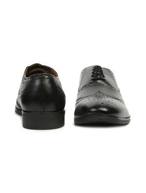 black leather laceup brouges - 17734316 - Standard Image - 3