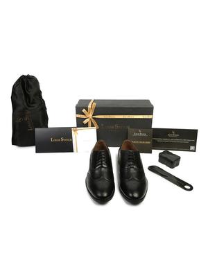 black leather laceup brouges - 17734316 - Standard Image - 5