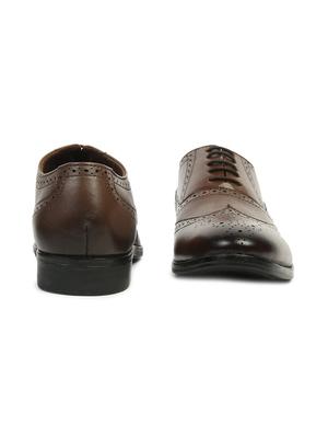 brown leather laceup brouges - 17734317 - Standard Image - 3