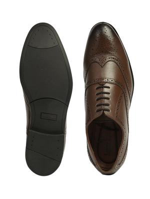 brown leather laceup brouges - 17734317 - Standard Image - 4