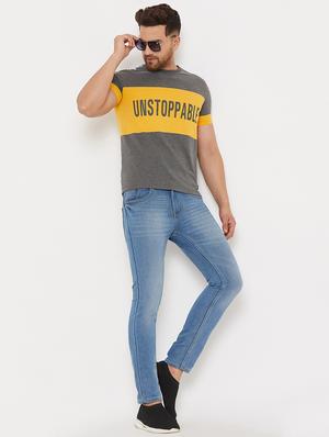 grey chest print t-shirt - 17734352 - Standard Image - 4