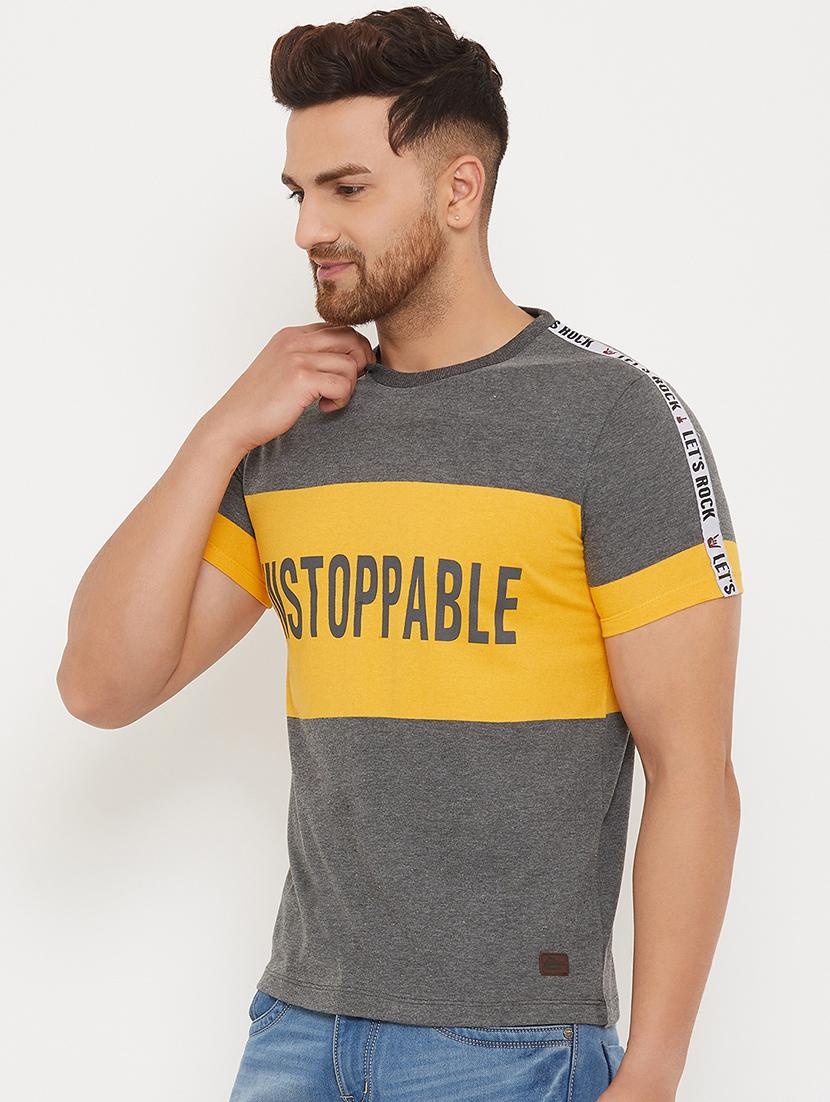 grey chest print t-shirt - 17734352 - Zoom Image - 2