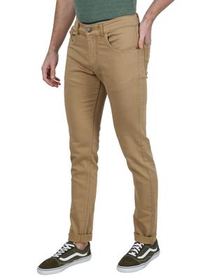 brown solid denim jeans - 17734721 - Standard Image - 2