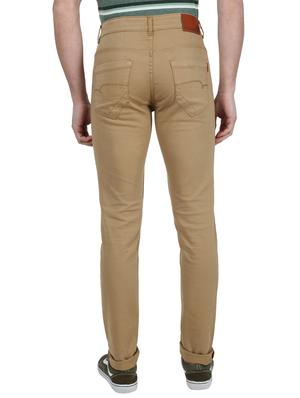brown solid denim jeans - 17734721 - Standard Image - 3