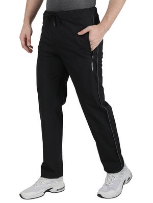 black solid full length track pants - 17734726 - Standard Image - 2