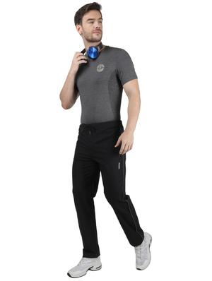 black solid full length track pants - 17734726 - Standard Image - 4