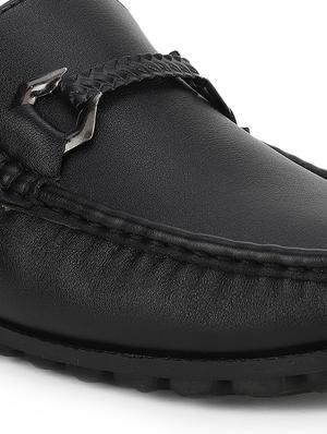 black pu slip on loafers - 17734799 - Standard Image - 5