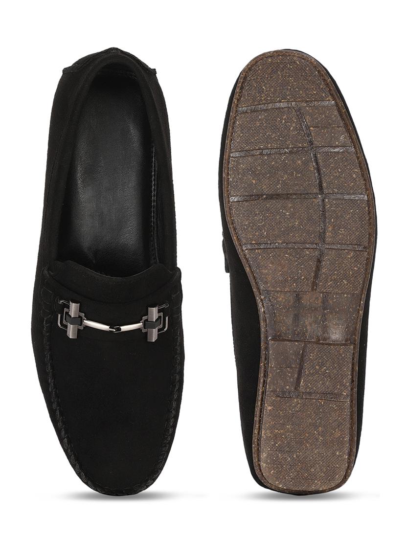 black suede slip on loafers - 17734803 - Zoom Image - 4