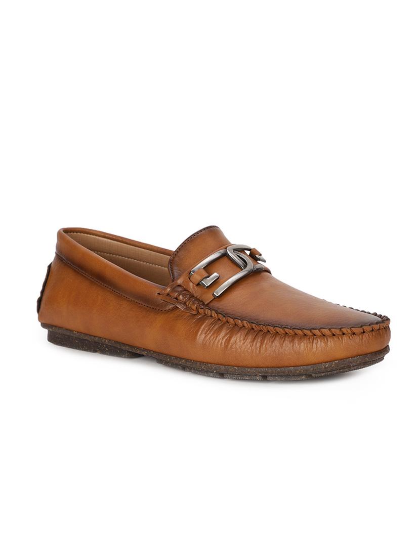 tan pu slip on loafers - 17734811 - Zoom Image - 1