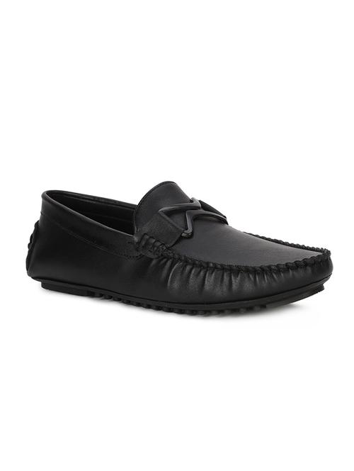 black pu slip on loafers - 17734813 - Standard Image - 1