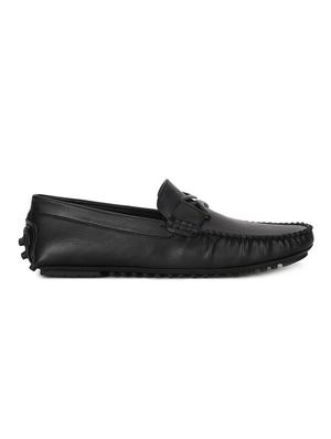 black pu slip on loafers - 17734813 - Standard Image - 2