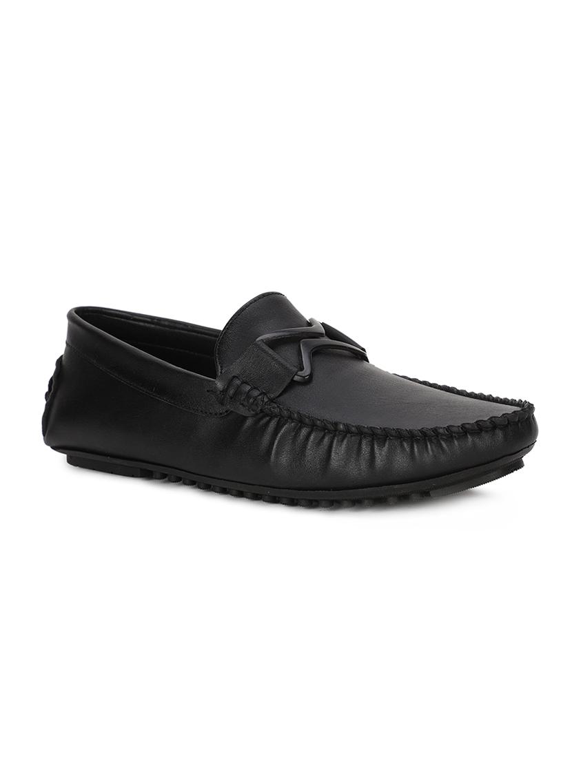 black pu slip on loafers - 17734813 - Zoom Image - 1