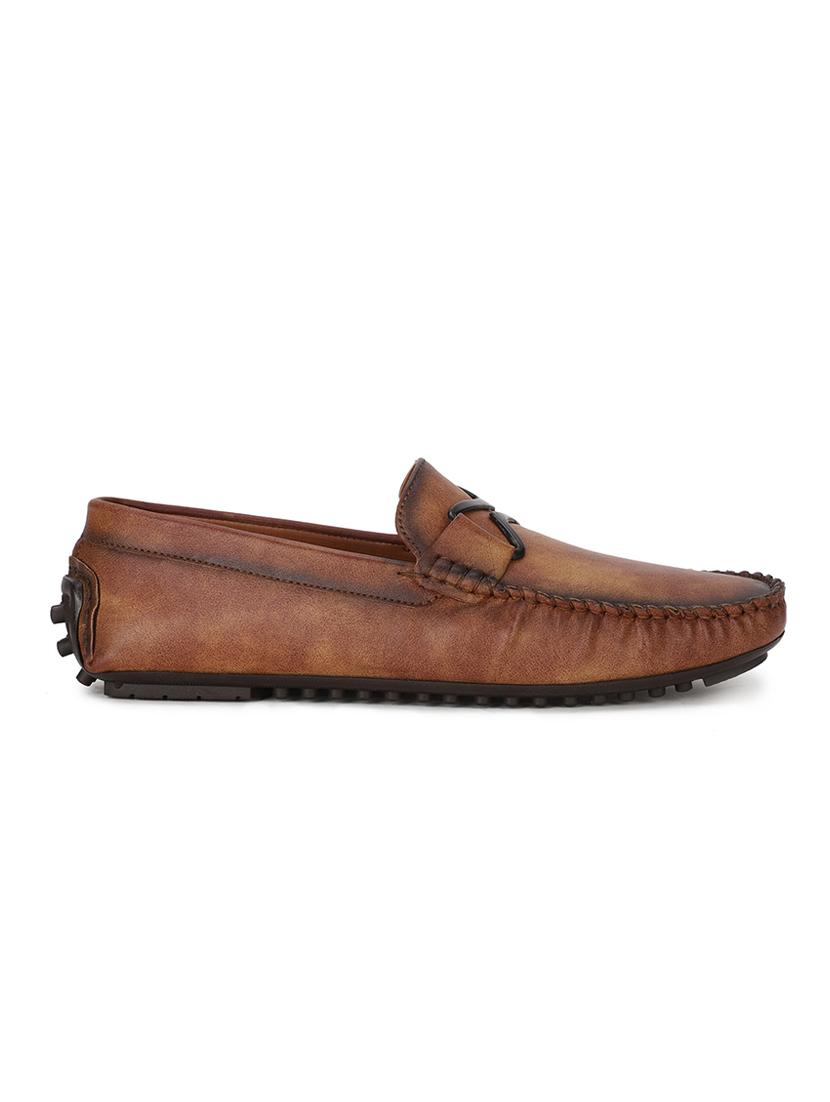 brown pu slip on loafers - 17734814 - Zoom Image - 2