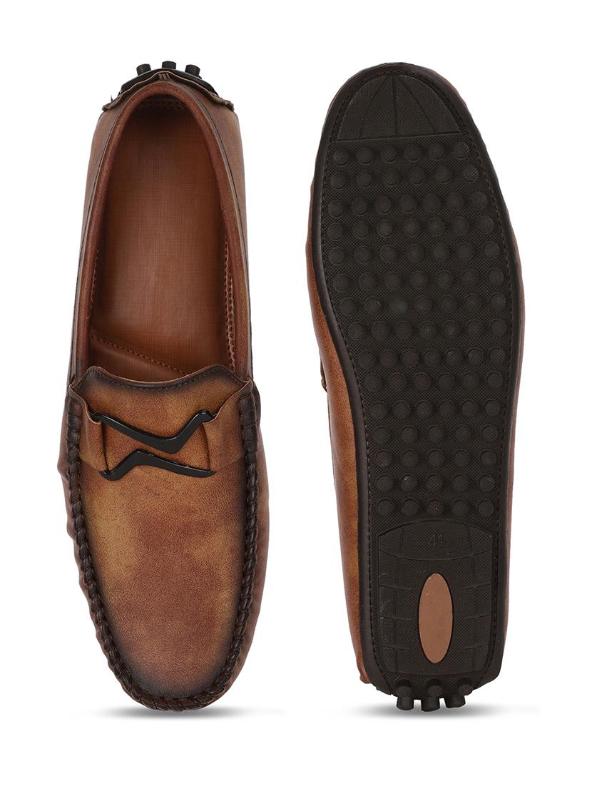 brown pu slip on loafers - 17734814 - Zoom Image - 4