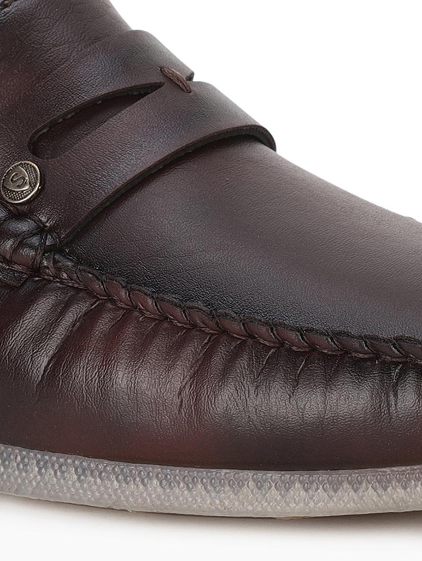brown pu slip on loafers - 17734821 - Zoom Image - 5