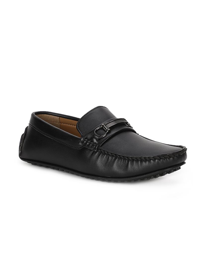 black pu slip on loafers - 17734838 - Zoom Image - 1