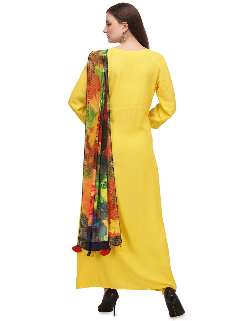 solid flared kurta - 17735043 - Zoom Image - 3