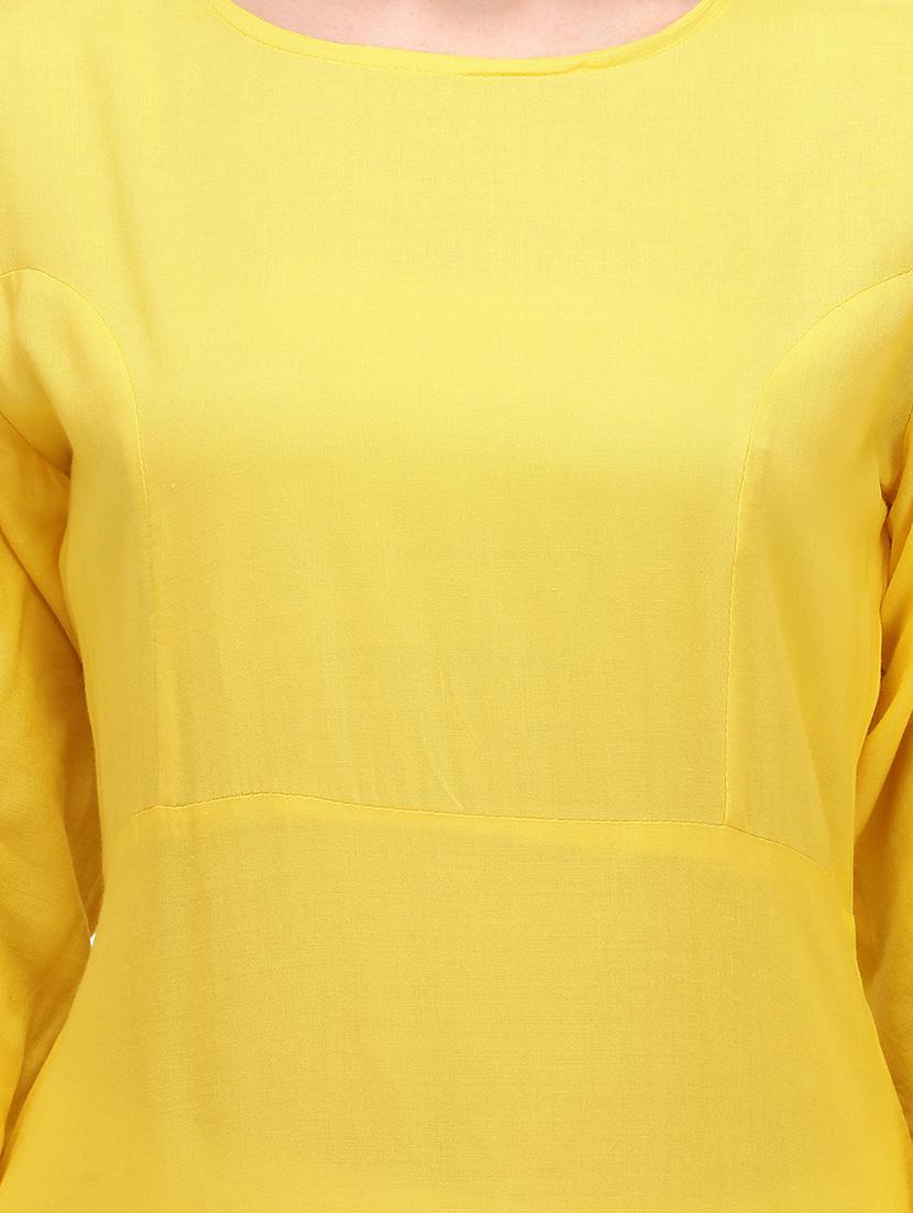solid flared kurta - 17735043 - Zoom Image - 4